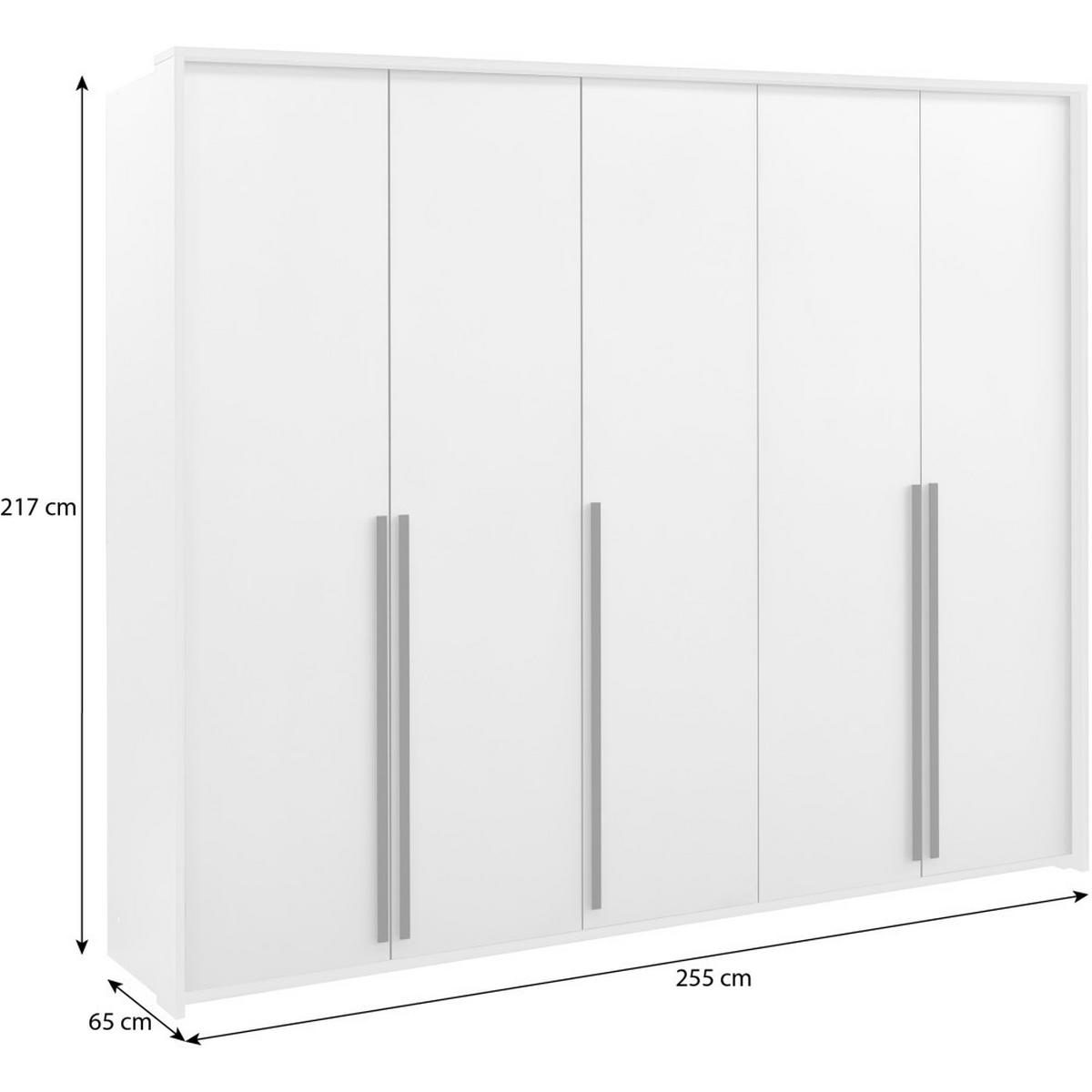 DREHTÜRENSCHRANK Giana mit 5 Türen, 255 cm, Beige Sand - Sandfarben/Beige, Holzwerkstoff (255/215/64.5cm) - Beautysofa