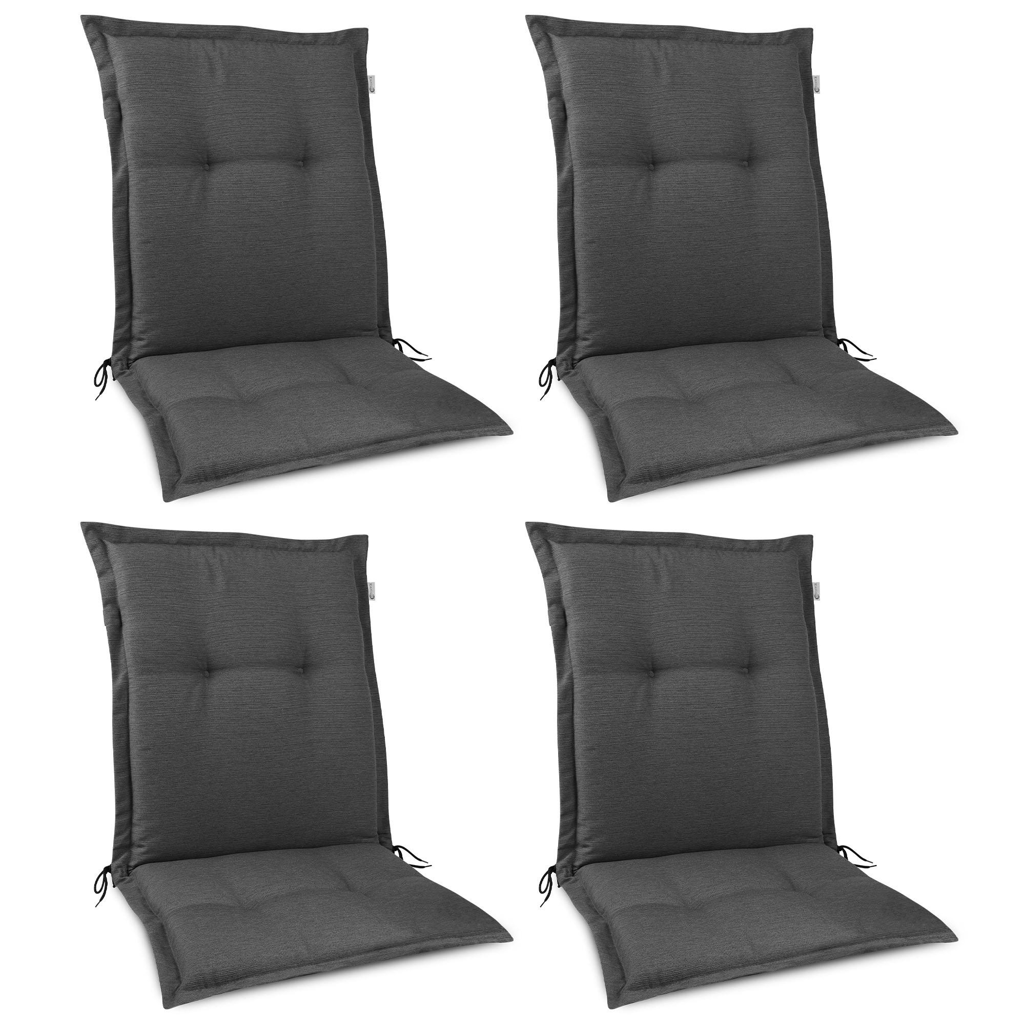 NIEDERLEHNERAUFLAGE HighLux NL 105/50/7cm Anthrazit 4tlg - Anthrazit, Textil (50/7/105cm) - Beautissu 