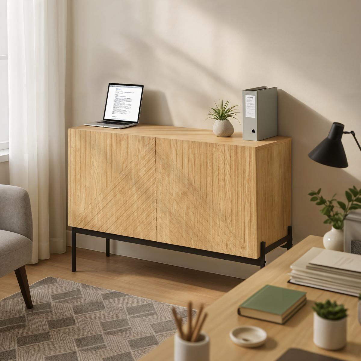 SIDEBOARD aus Eiche, 100/40/75 cm - Braun, Holzwerkstoff/Metall (40/70/100cm) - Urban Meuble