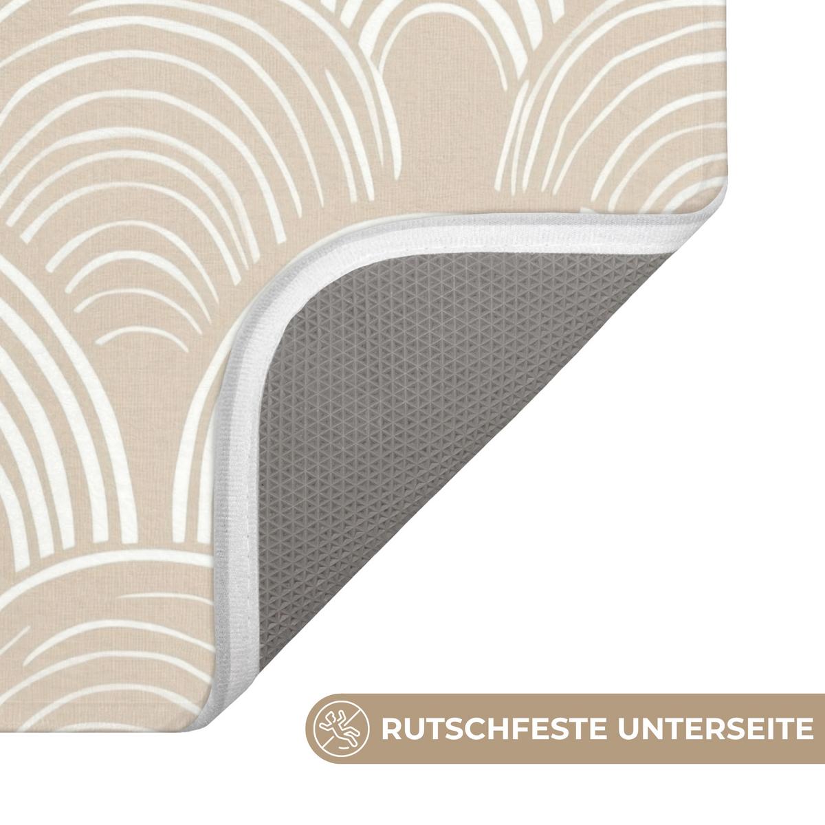 WC-VORLEGER Wellen - Textur - Beige WC Teppich 50x80 cm - Kaschmir, Textil (50/1cm) - OnlyWow