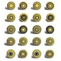 KERAMIKKNÖPFEN Set mit 20 senfgelben Keramikknöpfen40 mm - Beige, Keramik (4/4/6.9cm) - Nacnic