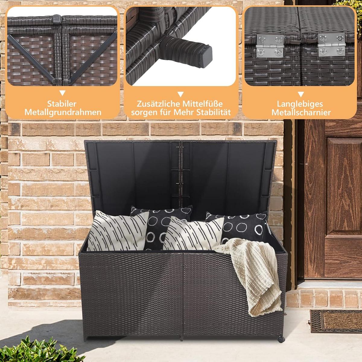 GARTENBOX Braun - Braun, Kunststoff (150/73/77cm) - COSTWAY