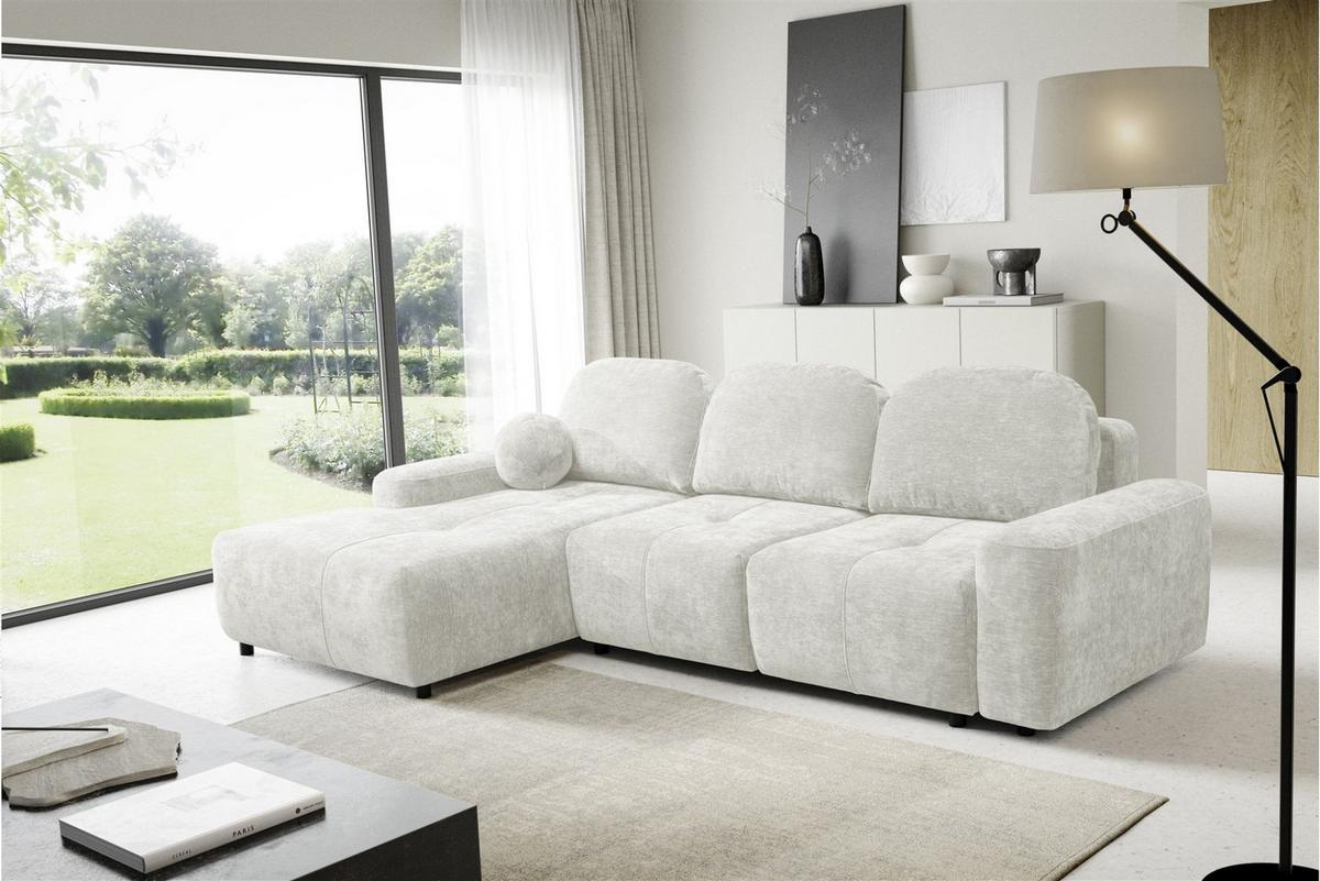 ECKSOFA Argos In Vibe - Creme, Holzwerkstoff/Textil (170/267cm) - Fun Möbel