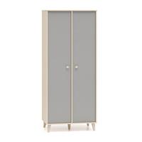 SCHRANK 2 Türen Alycia Beige - Grau - Holzeffekt - Grau, Holz (80/190/51cm) - Petits-meubles