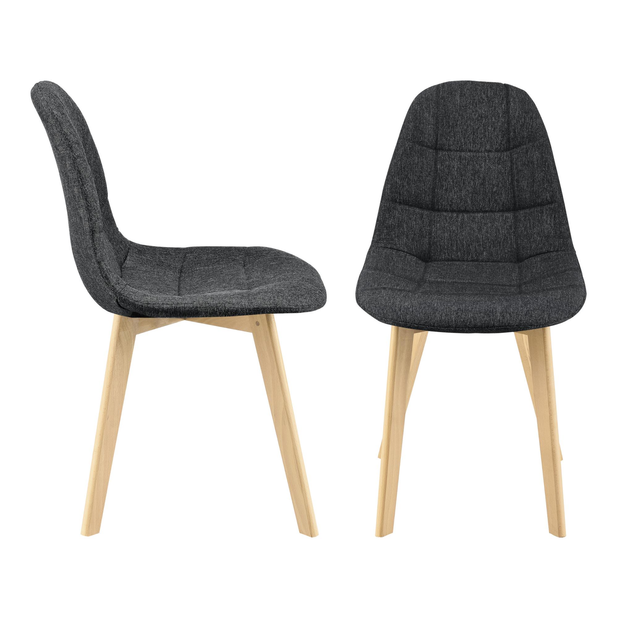 ESSZIMMERSTUHL Kopparberg 2er-Set - Schwarz, Textil (53/86/47cm) - [en.casa]