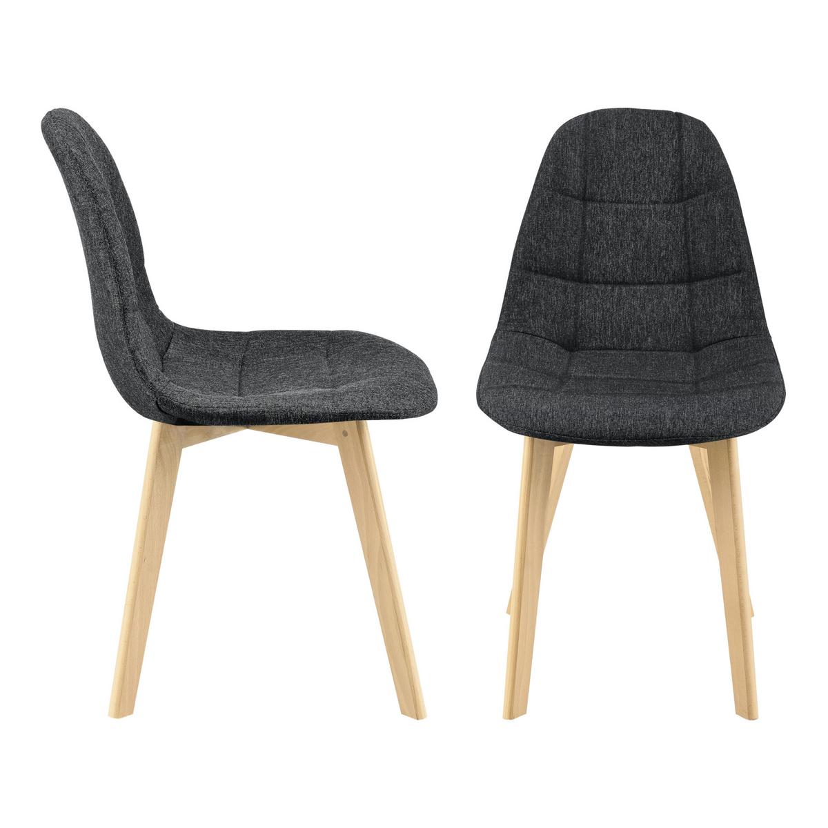 ESSZIMMERSTUHL Kopparberg 6er-Set - Schwarz, Textil (53/86/47cm) - [en.casa]