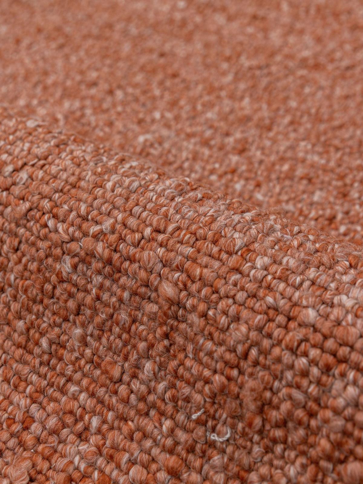 KURZFLORTEPPICH handgewebt GLAVEN, Bouclé-Struktur, Terrakotta, 200 x 290 cm - Orange, Textil (200/290cm) - KADIMA DESIGN