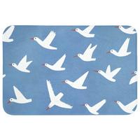 BADEMATTE Vögel - Weiß - Muster 90x60 cm - Blau, Textil (90/60cm) - OnlyWow