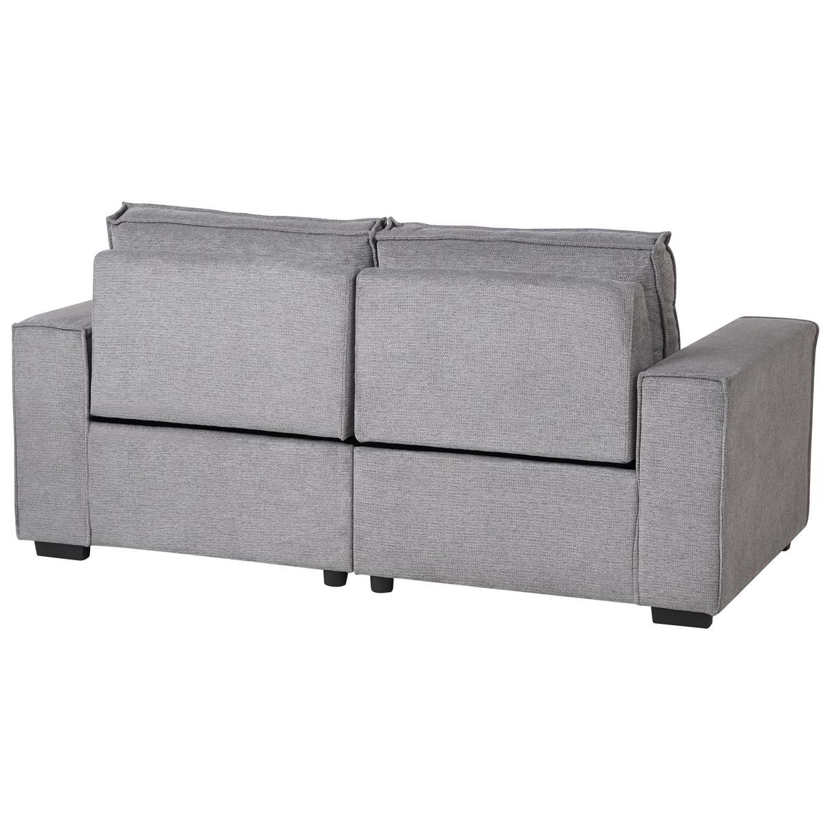 SOFA elektrisch verstellbar 2-Sitzer Stoff Grau Nukari - Dunkelgrau/Schwarz, Textil (190/93/92cm) - Beliani