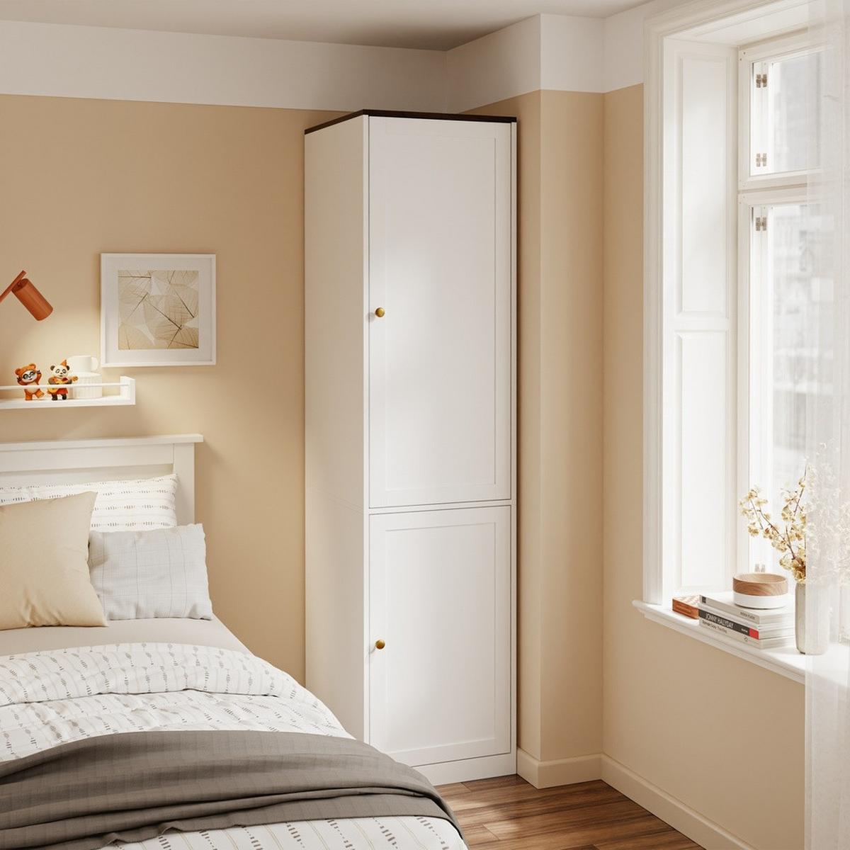 HOCHSCHRANK mit Kleiderstange KSB03-W - Ahornfarben, Fell (45/187/55cm) - SoBuy