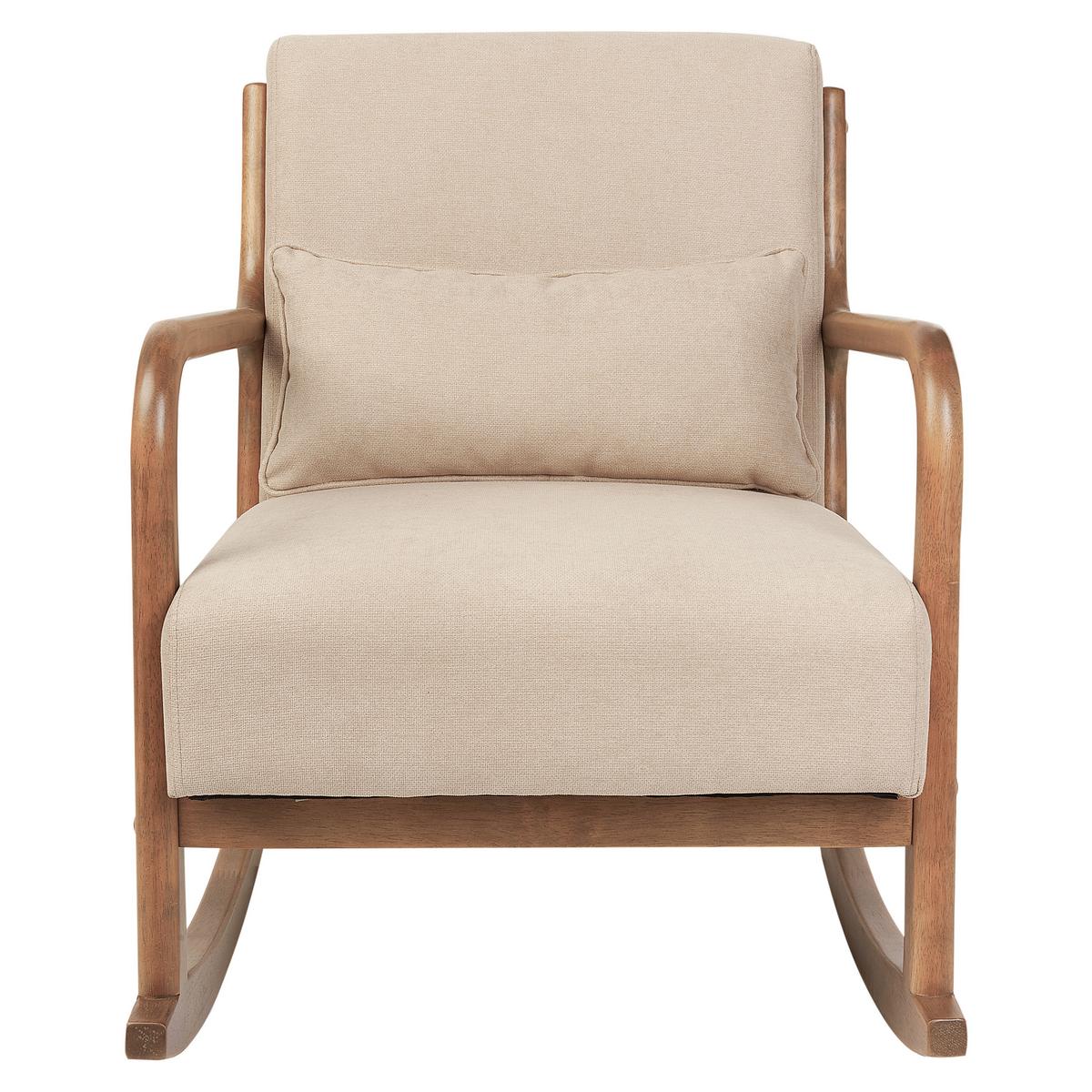 SCHAUKELSESSEL Stoff Beige Skovde - Hellbraun/Beige, Textil (66/82/79cm) - Beliani