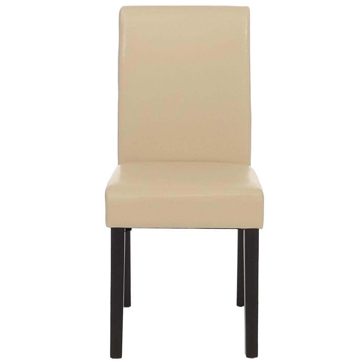 ESSZIMMERSTUHL Beige, Schwarz - Beige/Creme, Leder (43/90/56cm) - MCW