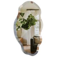SPIEGEL 90x45 cm asymmetrisch mit Druck - Organische Formen - Transparent, Glas (45/90/0.4cm) - TULUP