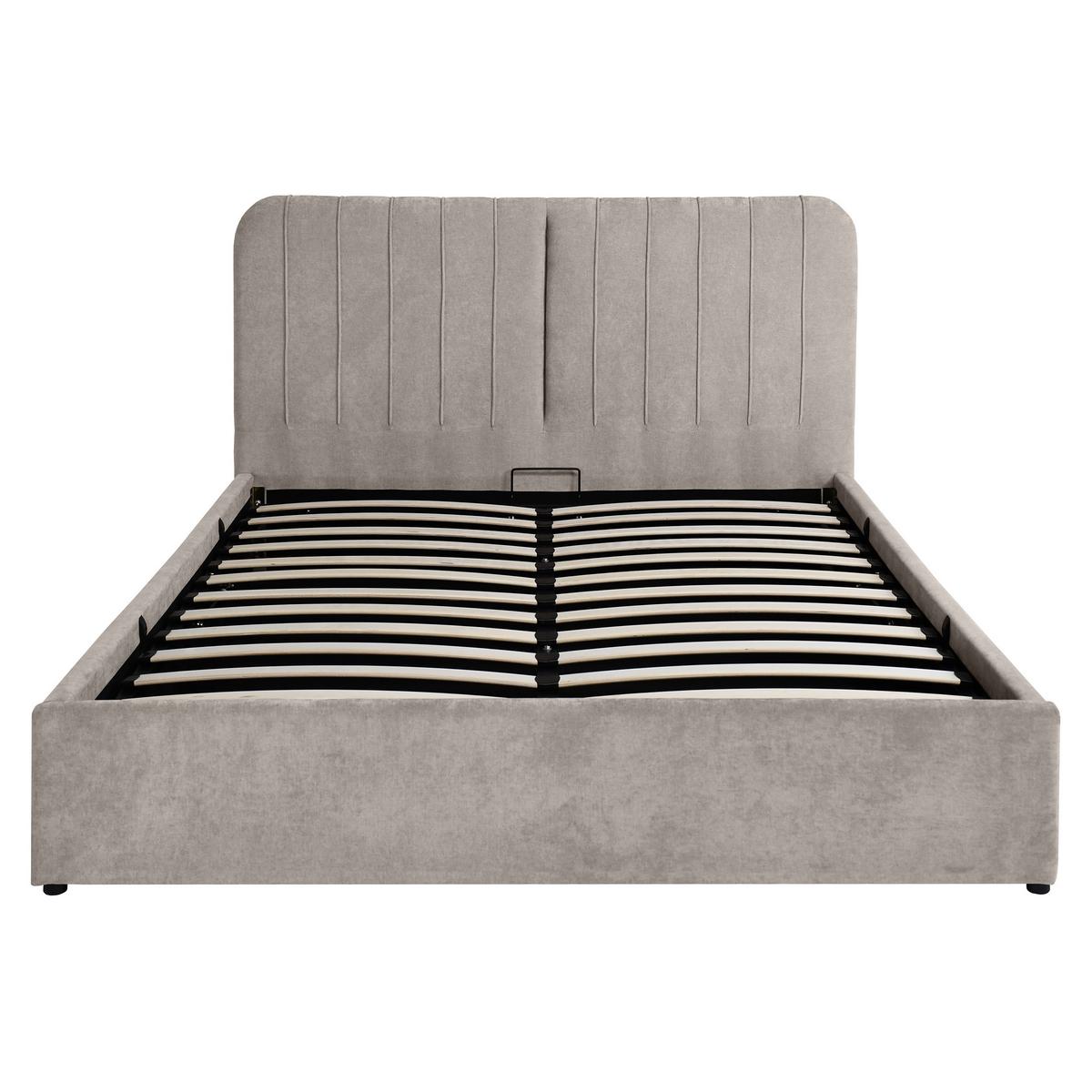 POLSTERBETT Livre ohne Matratze, mit Bettkasten, Gasdruckfedern, 160x200 cm, Chenille-Stoff, Dunkelbeige - Cappuccino, Textil (160/200cm) - Beautysofa