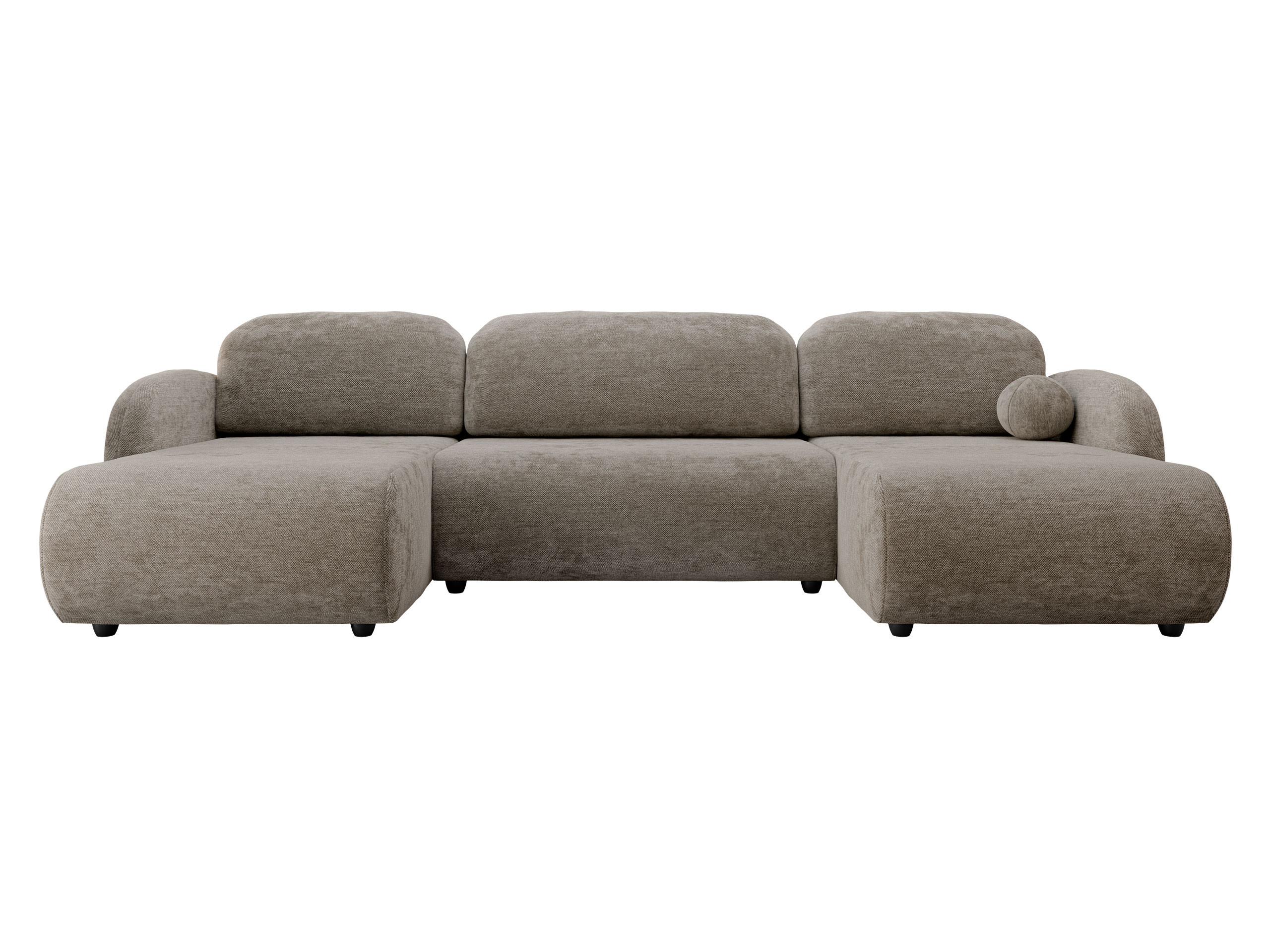 WOHNLANDSCHAFT Dream U - Hellbraun/Schwarz, Holz/Kunststoff (318/88/160cm) - MIRJAN24