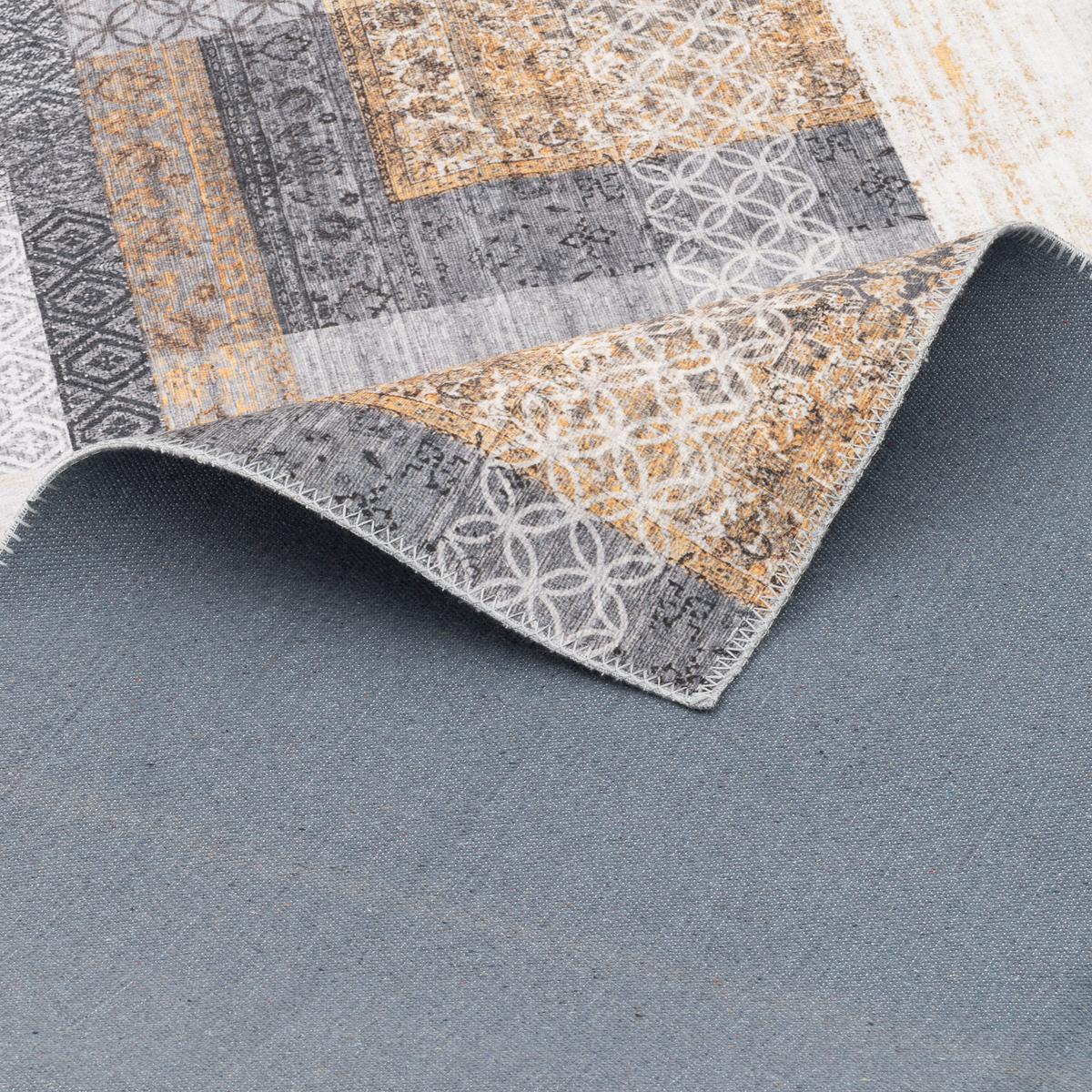 VINTAGE DESIGNERTEPPICH FINESSE PATCHWORK - Grau, Textil (80/250cm) - Pergamon
