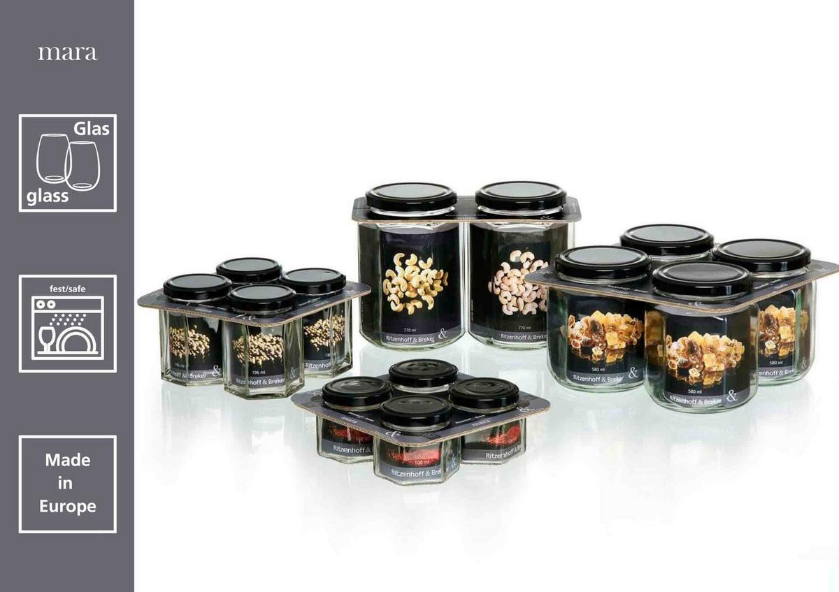 VORRATSGLÄSER-SET Mara transparent 770 ml 2-tlg. - Transparent, Glas (9/14/9cm) - Ritzenhoff Breker