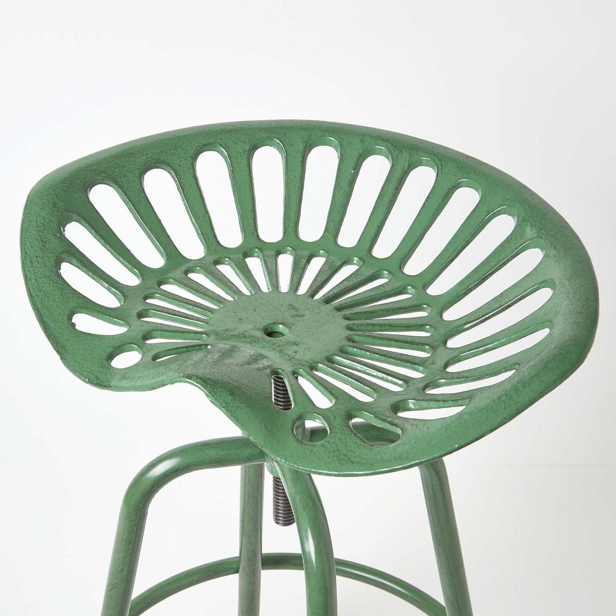 BARHOCKER Traktorsitz, Metall im Vintage-Look, höhenverstellbar - Grün, Metall (47/74/50cm) - Homescapes
