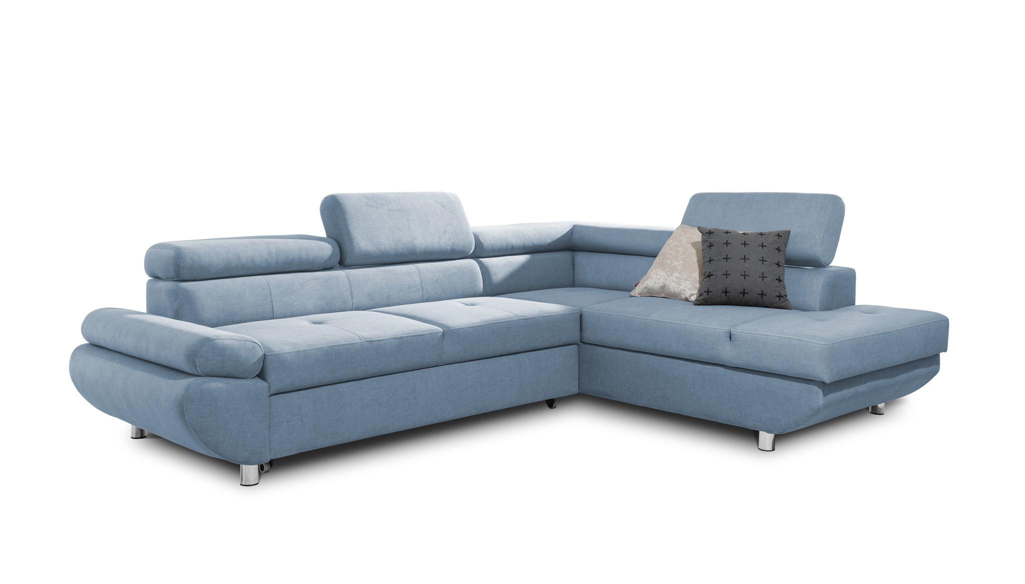 ECKSOFA Schlafsofa Panos In Esito - Blau, Holzwerkstoff/Textil (210/275cm) - Fun Möbel