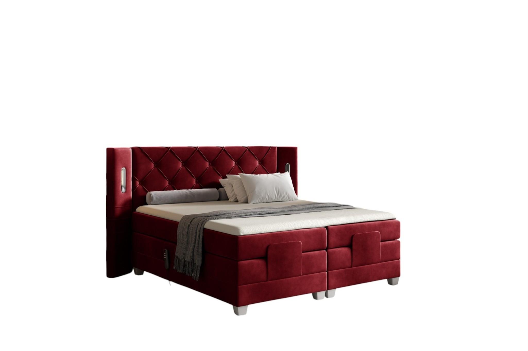 BOXSPRINGBETT Elektrisch Steve - Rot, Holzwerkstoff/Textil (160/200cm) - Fun Möbel
