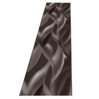 TEPPICH Kurzflor INN in Braun, mit abstraktem Wellenmuster, 80 x 300 cm - Braun, Textil (80/300cm) - KADIMA DESIGN