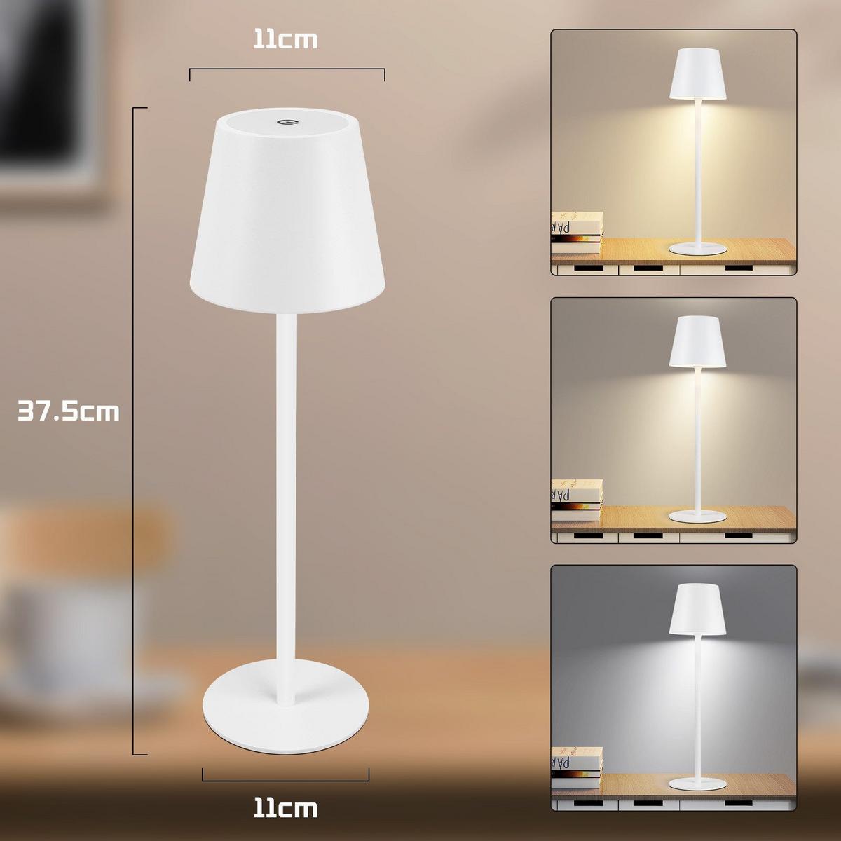 LED-TISCHLEUCHTE Osnabrück(2er-set) 11/11/37.5 cm - Weiß, Metall (11/11/37.5cm) - Nettlife