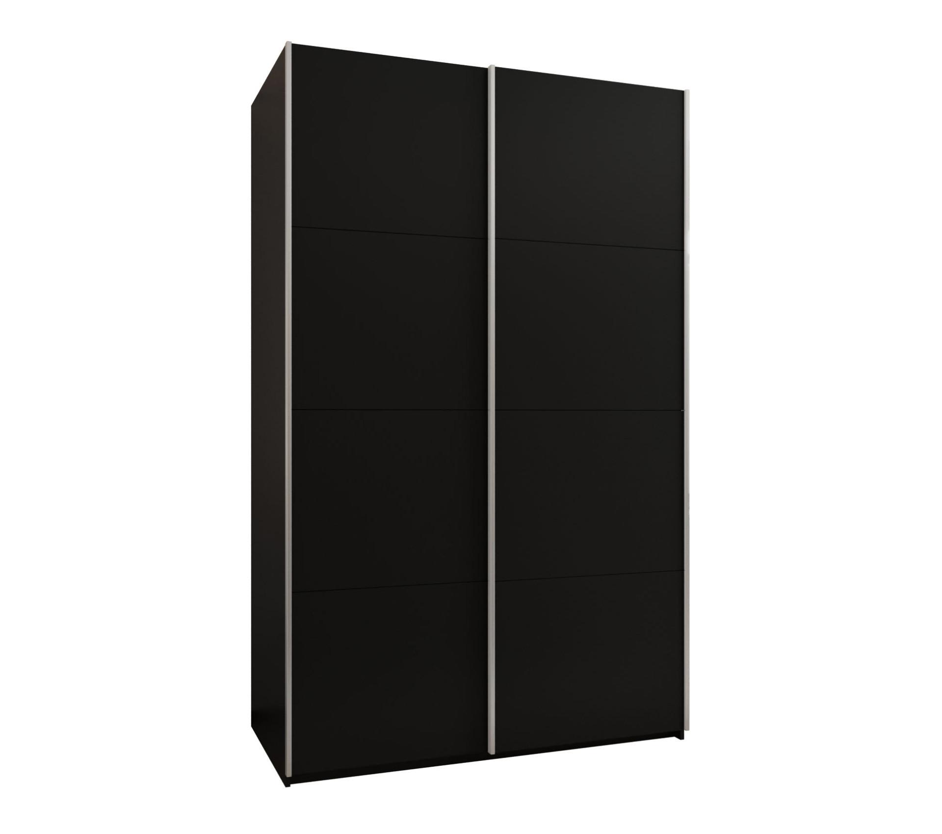 SCHWEBETÜRENSCHRANK 245,5/150/64 2-türig - Silberfarben/Schwarz, Holz/Metall (150/245/64cm) - Abiks Möbel