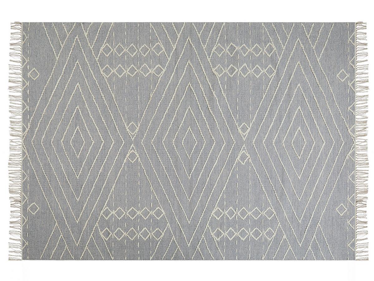 KURZFLOR-TEPPICH Khenifra 200/140 cm - Grau, Textil (140/200cm) - Beliani