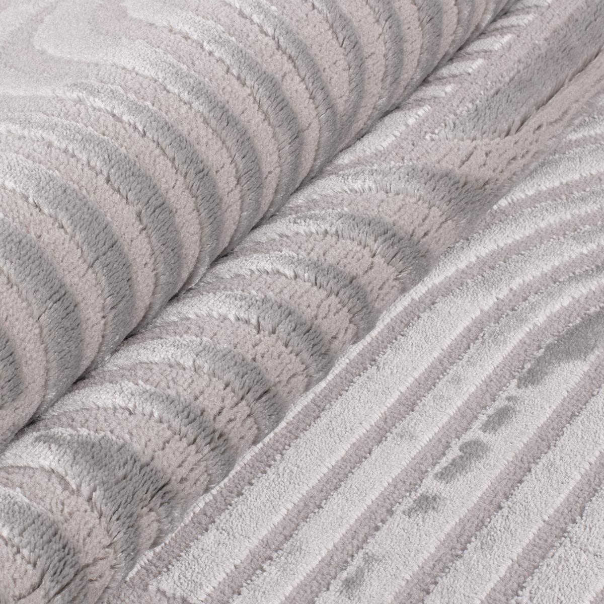 TEPPICH Kurzflor ILLER in Silber, mit 3D-Design, aus Jute, 140 x 200 cm - Silberfarben, Textil (200/140cm) - KADIMA DESIGN