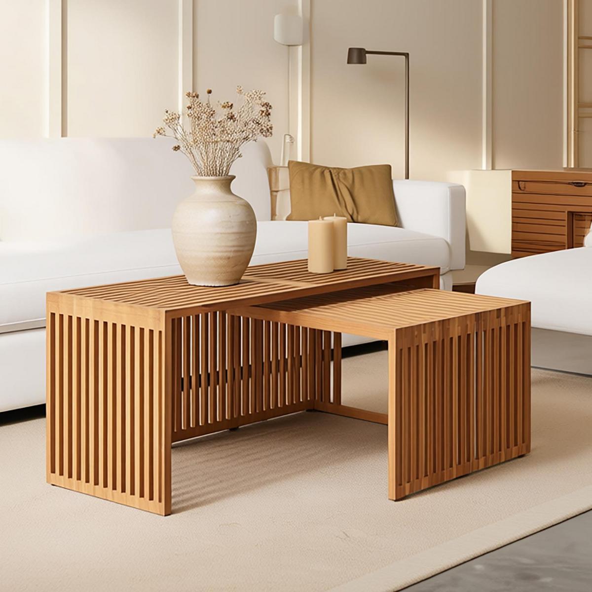 COUCHTISCH HAVANA natur - Naturfarben, Holz (110/116/46cm) - IDIMEX