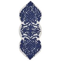 BADEMATTE Blau 150 x 60 cm Canbar - Blau/Weiß, Textil (150/60cm) - Beliani
