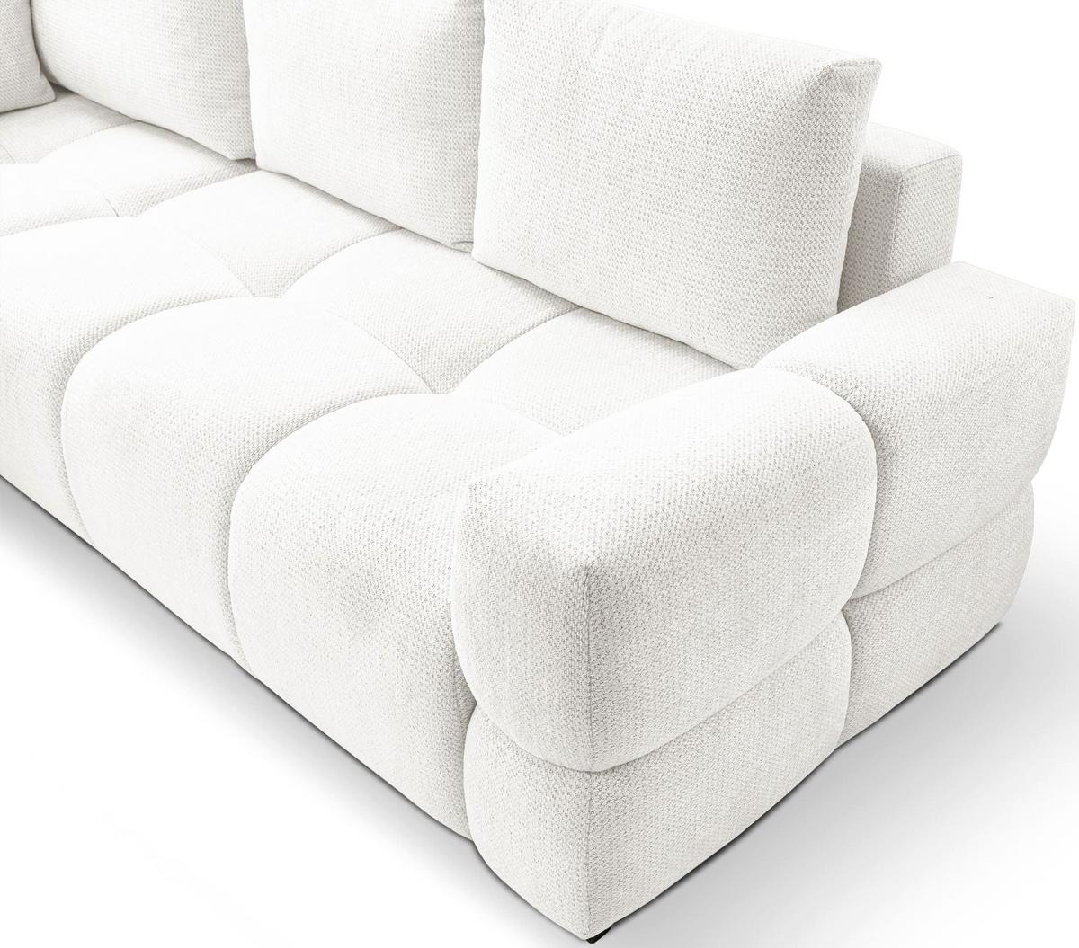 ECKSOFA Taremi mit Chenillebezug Weiß, beidseitig - Schwarz/Weiß, Textil (267/185cm) - Selsey