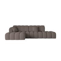 ECKSOFA mit Schlaffunktion Ottomane Links OLEA-L2 321x164x75 Braun Bouclé - Schwarz/Braun, Holzwerkstoff/Kunststoff (321/164cm) - ALTDECOR