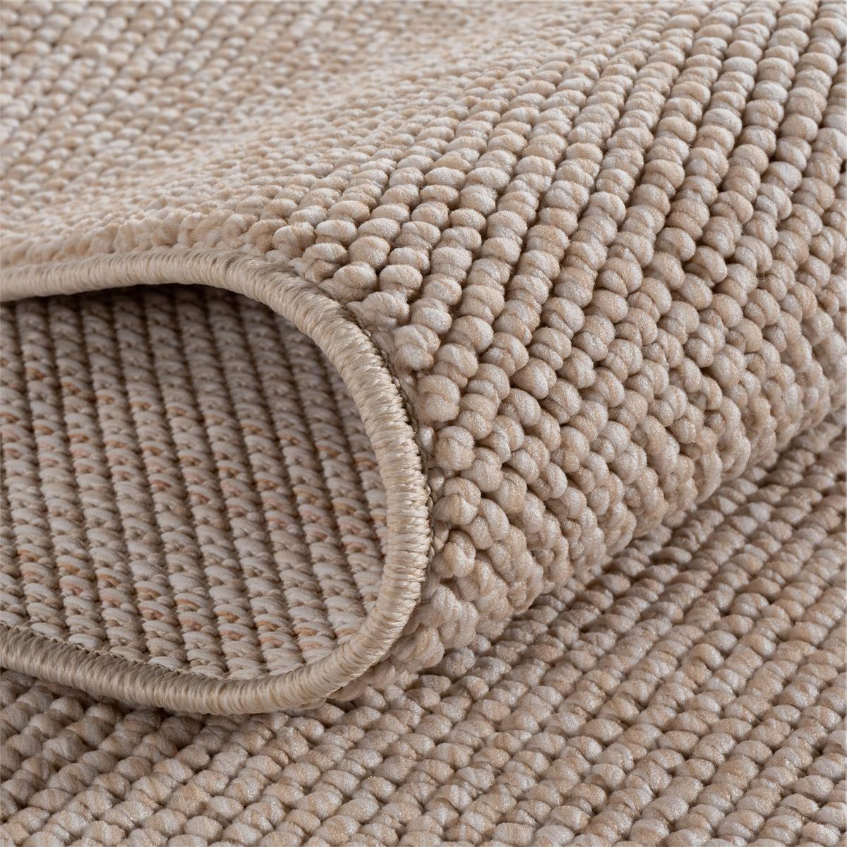 TEPPICH Flachgewebe LANGAU in Beige, meliert, Ø 200 cm - Beige, Textil (200/200cm) - KADIMA DESIGN