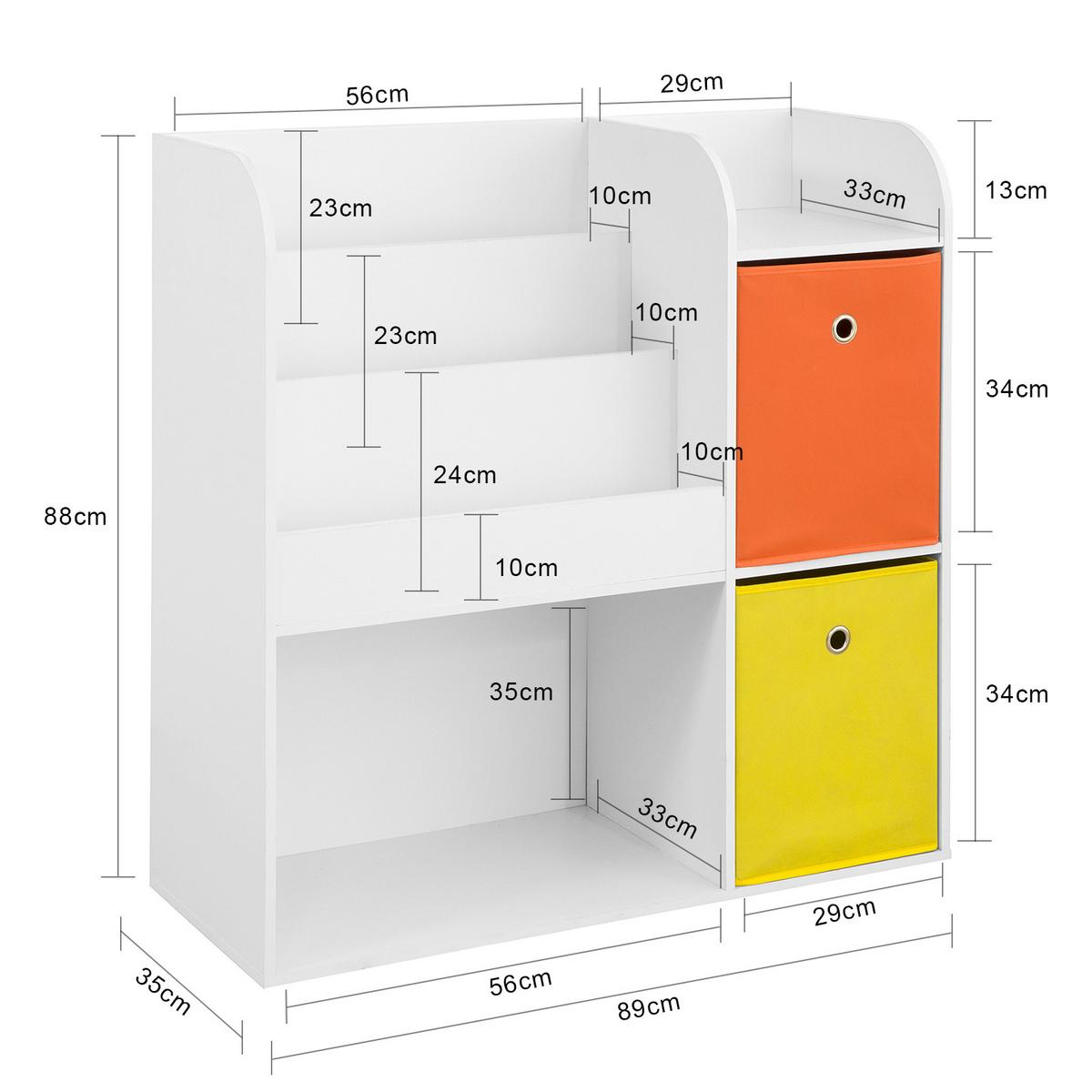 KINDERREGAL Weiß - Weiß, Holzwerkstoff (89/88/35cm) - SoBuy