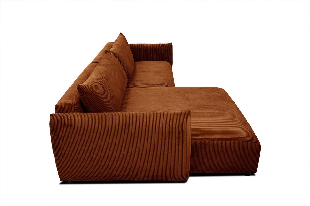 ECKSOFA TAUER 5-Sitzer, orange - Schwarz/Orange, Holzwerkstoff/Kunststoff (174/292cm) - Wozimo