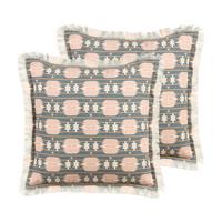 DEKOKISSEN 2er-Set Bunt 60/60 cm Dianthus - Multicolor, Textil (60/60cm) - Beliani