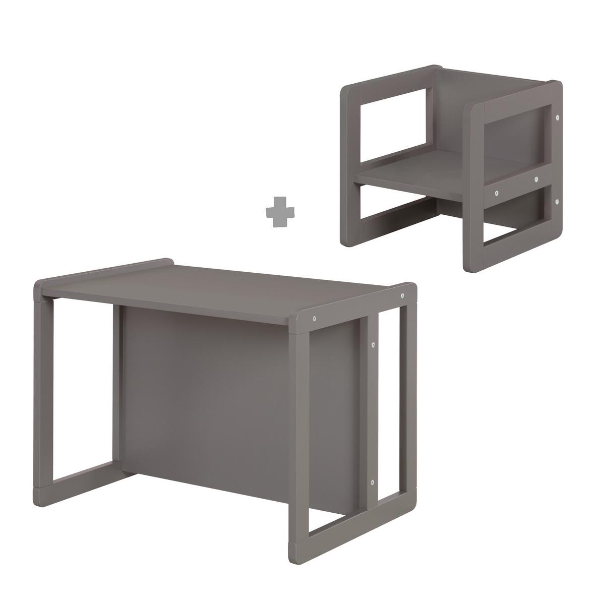 KINDERSITZGRUPPE 3in1 - Anthrazit, Holzwerkstoff (61/30/44cm) - Roba