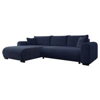 ECKSOFA Merkos - Schwarz/Dunkelblau, Holz/Textil (285/188cm) - MIRJAN24