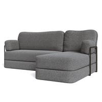 ECKSOFA SABI modulares Boneless Sofa mit Schlaffunktion Grau Boucle-Stoff - Grau, Textil (200/120cm) - MASSENO