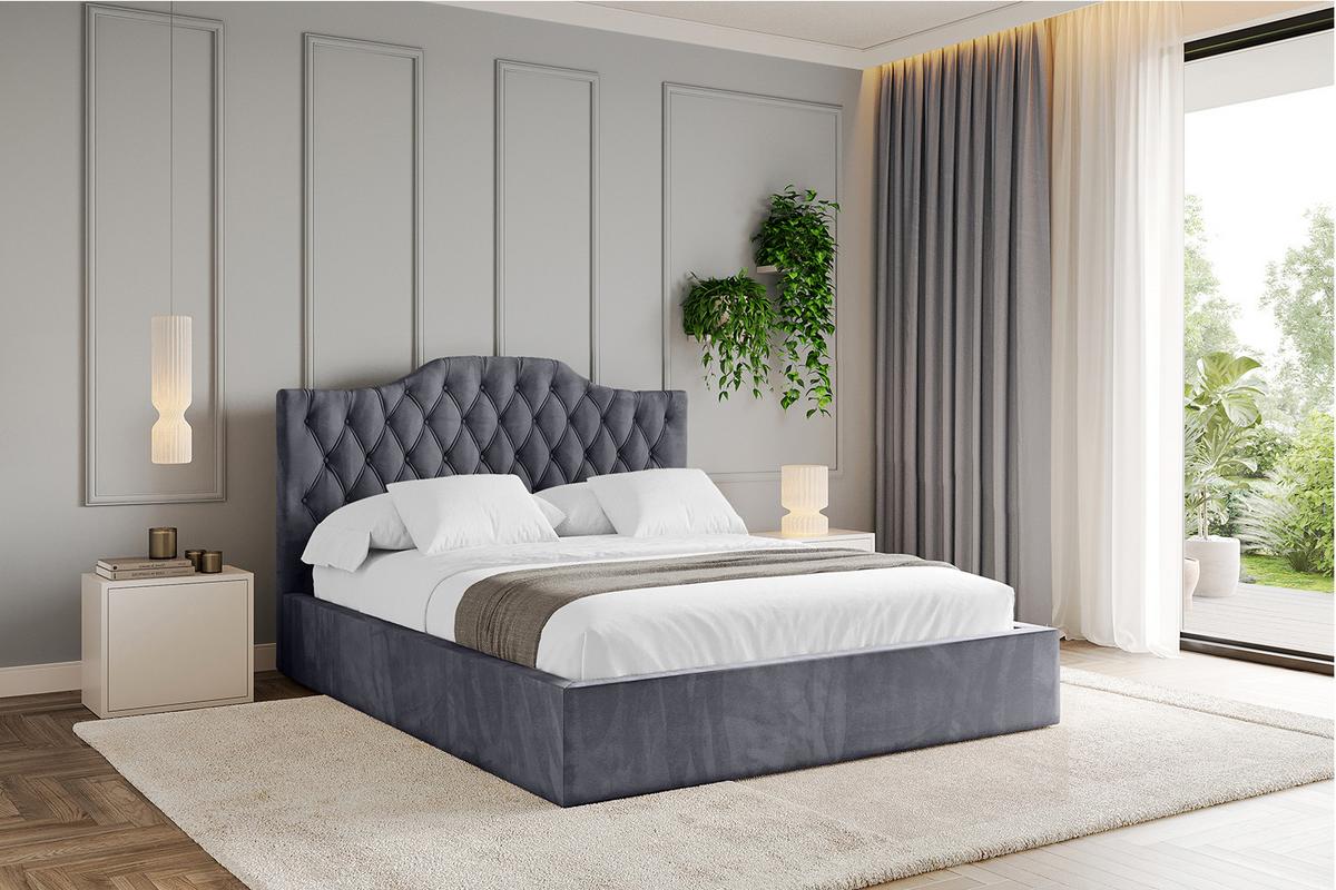 POLSTERBETT mit Bettkasten und Lattenrost, Boxbett ohne Matratze - FALIO 120x200 Dunkelgrau - Dunkelgrau, Holzwerkstoff/Textil (120/200cm) - ALTDECOR