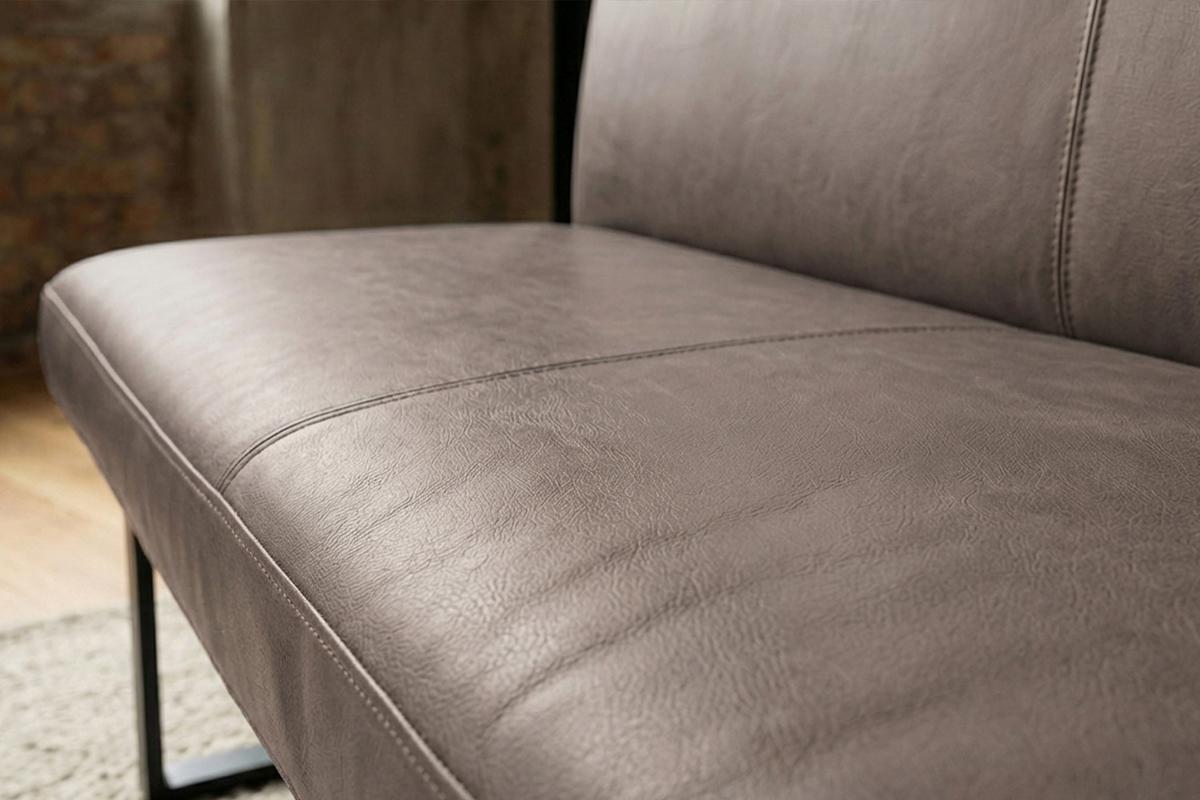 ESSZIMMERBANK ELEEN Dunkelbraun Leder - Dunkelbraun, Leder (163/85/69cm) - KAWOLA