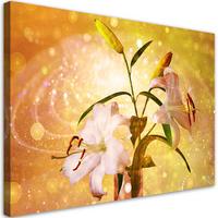 WANDBILD lilienblüte auf gelben hintergrund - Gelb, Textil (60/40cm) - Feeby