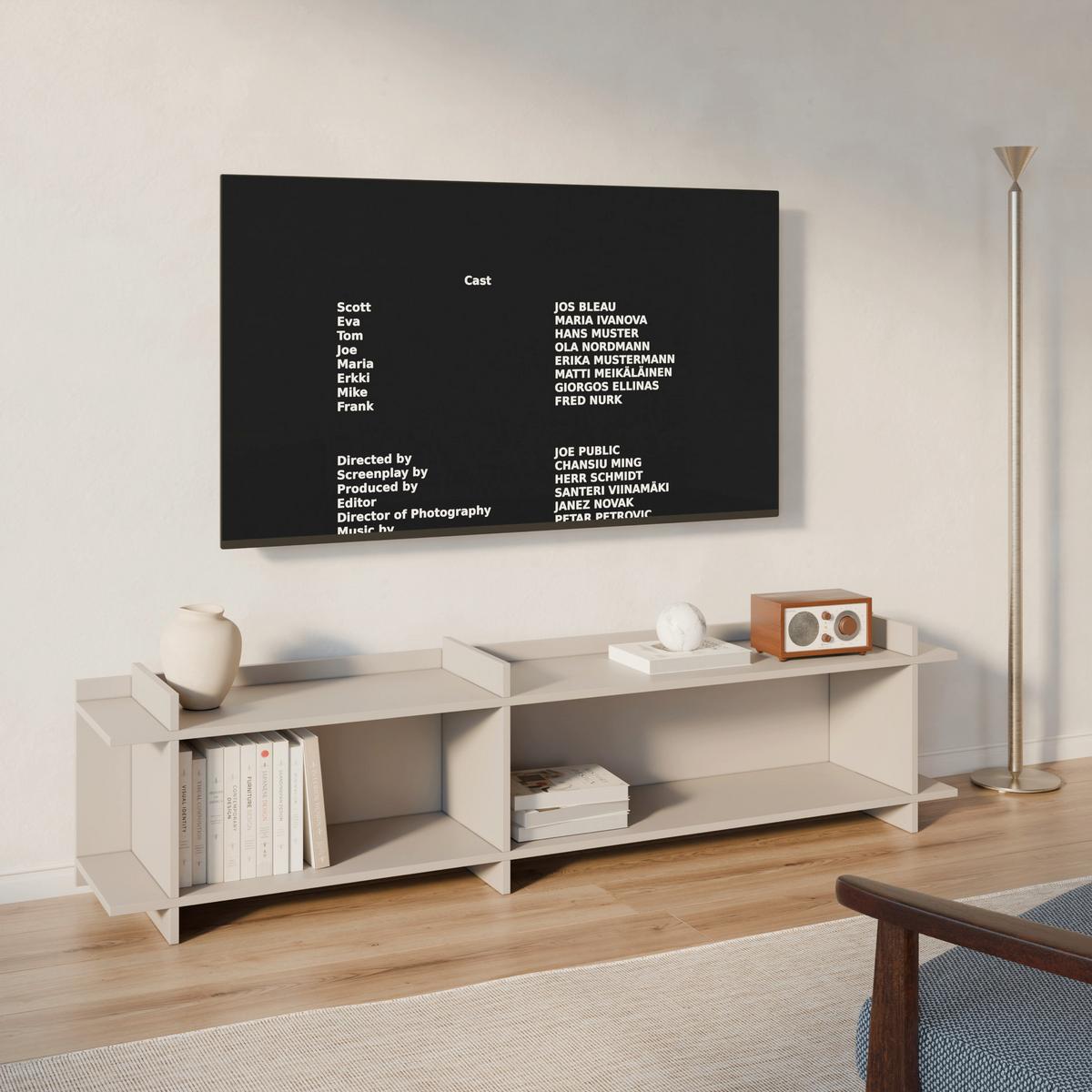 TV-LOWBOARD Fencey 175 cm - Taupe/Kaschmir, Holzwerkstoff (175/42.5/31.6cm) - Selsey