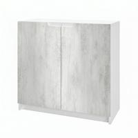 KOMMODE Logan Fronten in Beton Oxid Optik - Hellgrau, Holzwerkstoff (82/78/37cm) - Vladon