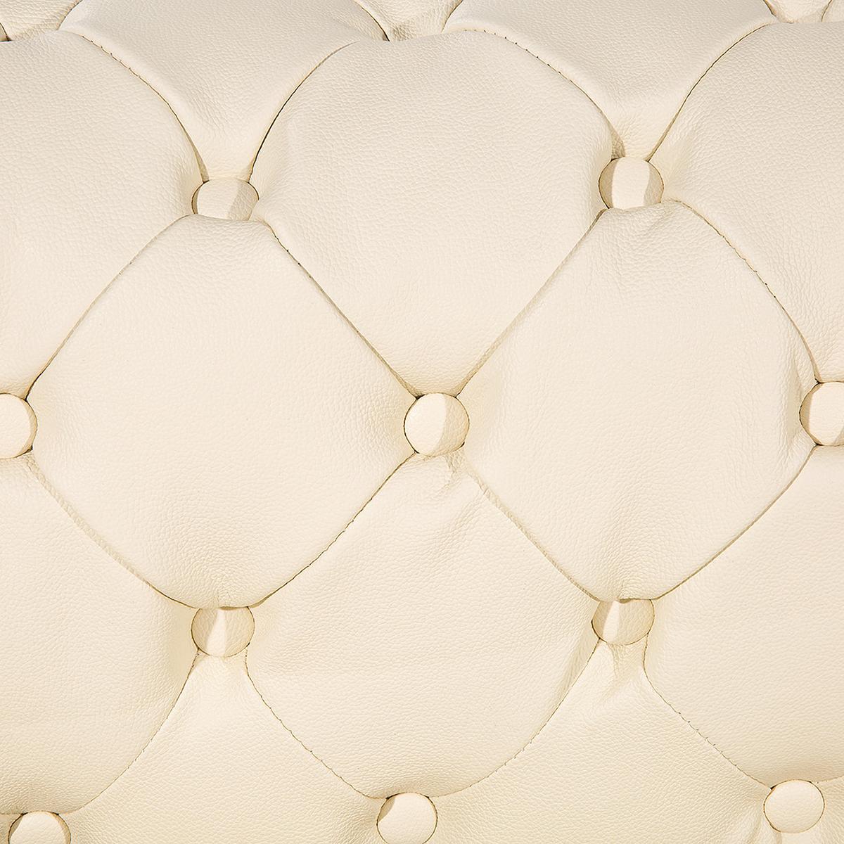 SESSEL Leder creme Chesterfield - Beige/Braun, Leder (108/70/80cm) - Beliani