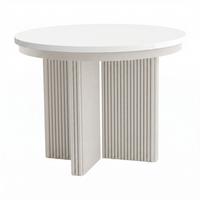 ESSTISCH Prestige runder Design-Tisch, ausziehbar Ø 100–180 cm, Weiß+Kaschmir - Kaschmir/Weiß, Metall (100/100/77cm) - Beautysofa