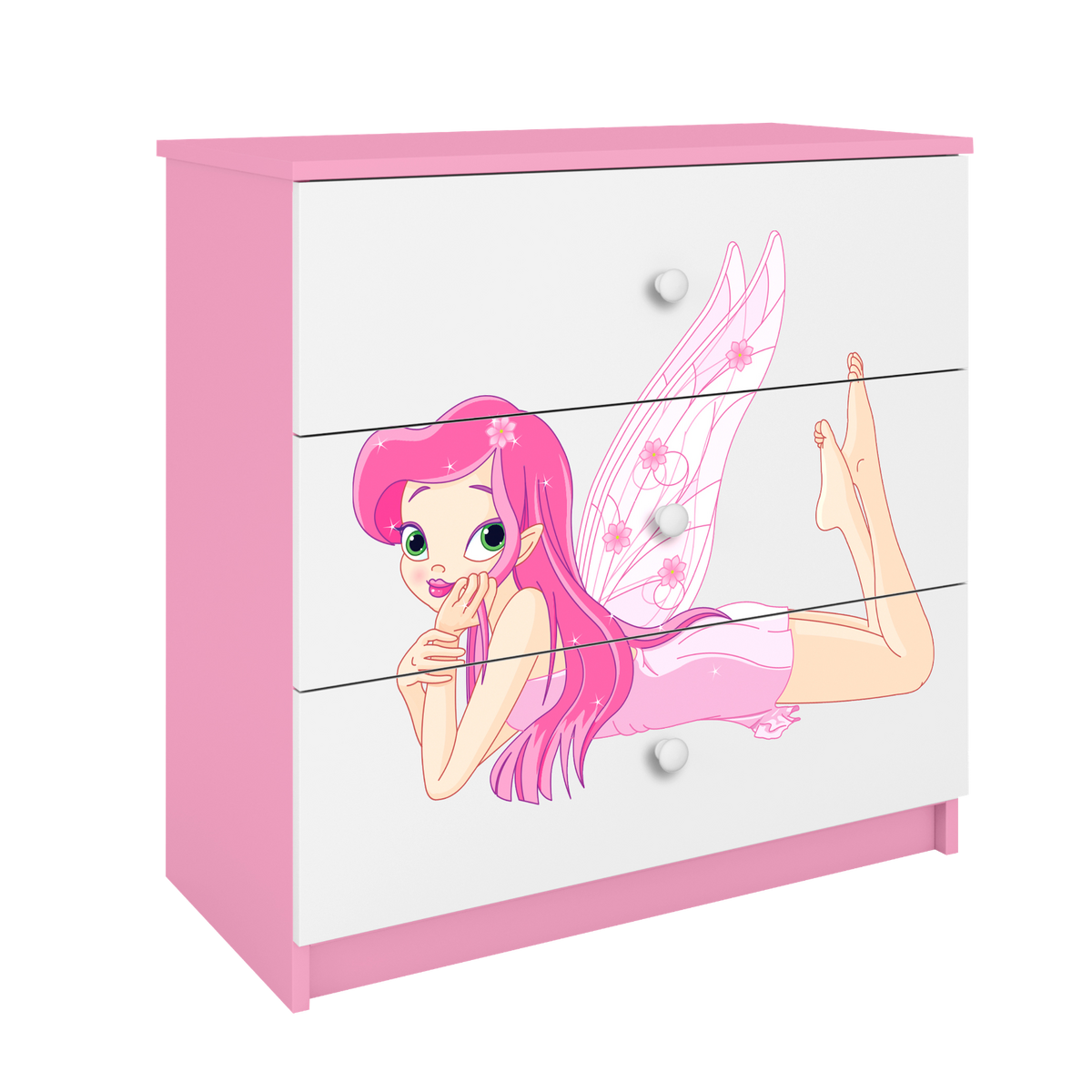 KOMMODE Babydreams Elfe mit Flügeln 81/81/41 - Rosa, Holzwerkstoff (81/81/41cm) - RAUMHIRSCH FURNITURE