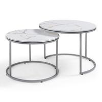 COUCHTISCH SET Skagen 2-teilig 70/70/50 - Weiß, Holzwerkstoff (70/70/50cm) - [en.casa]