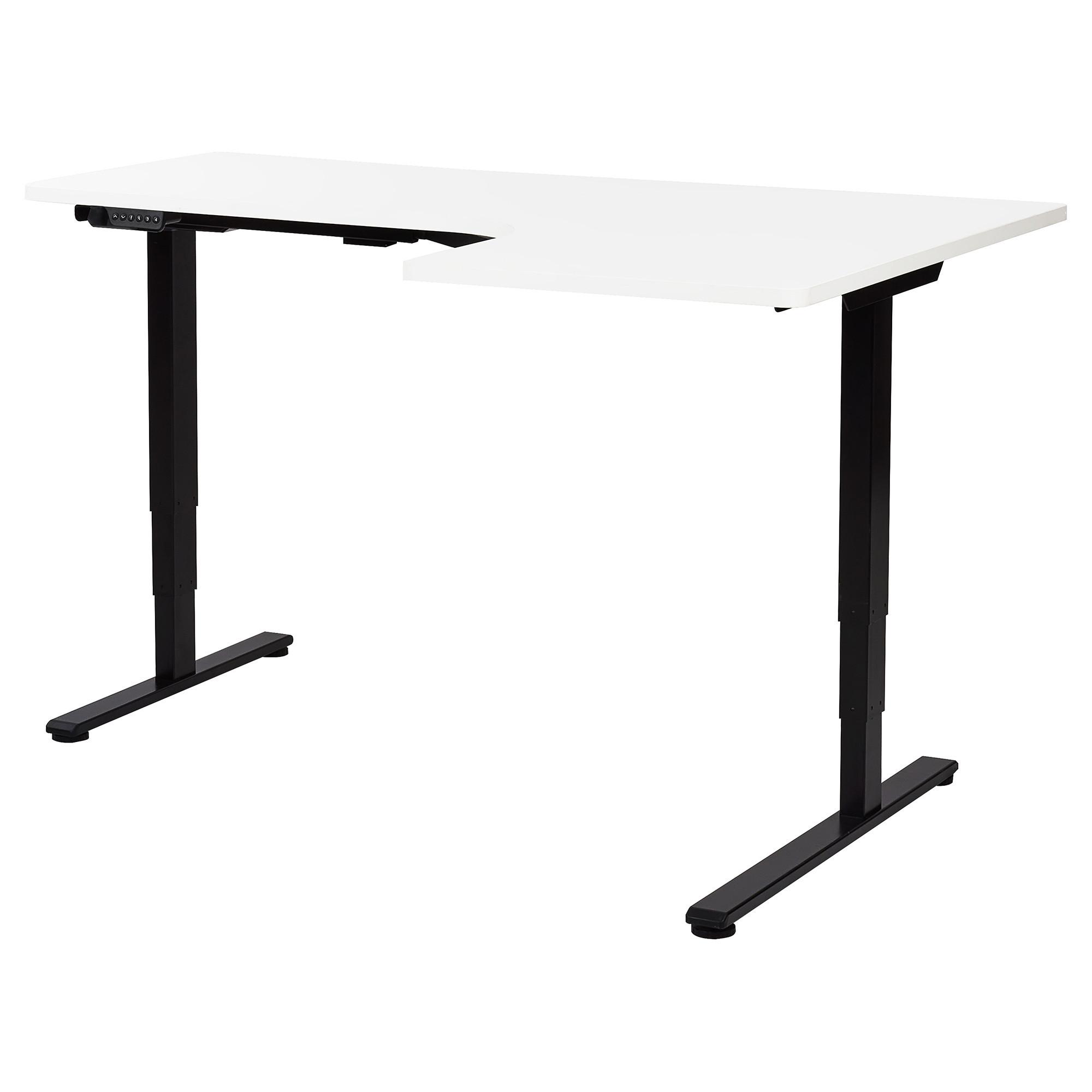 SCHREIBTISCH 160x60 cm elektrisch Schwarz/Weiß Destines - Schwarz/Weiß, Holzwerkstoff (109/160/60cm) - Beliani